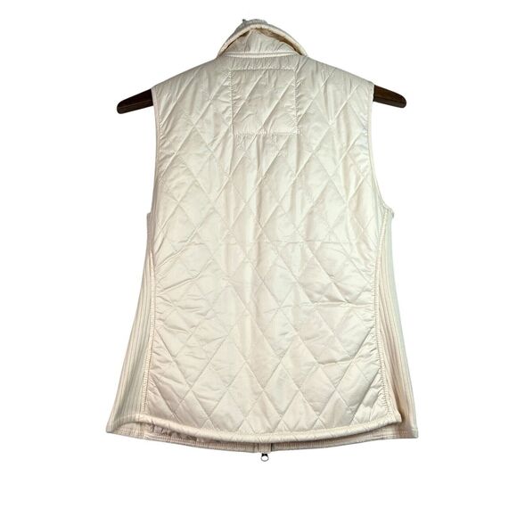 L.L Bean Cream Sherpa Lined Vest Quilted Size XSP - Picture 2 of 9